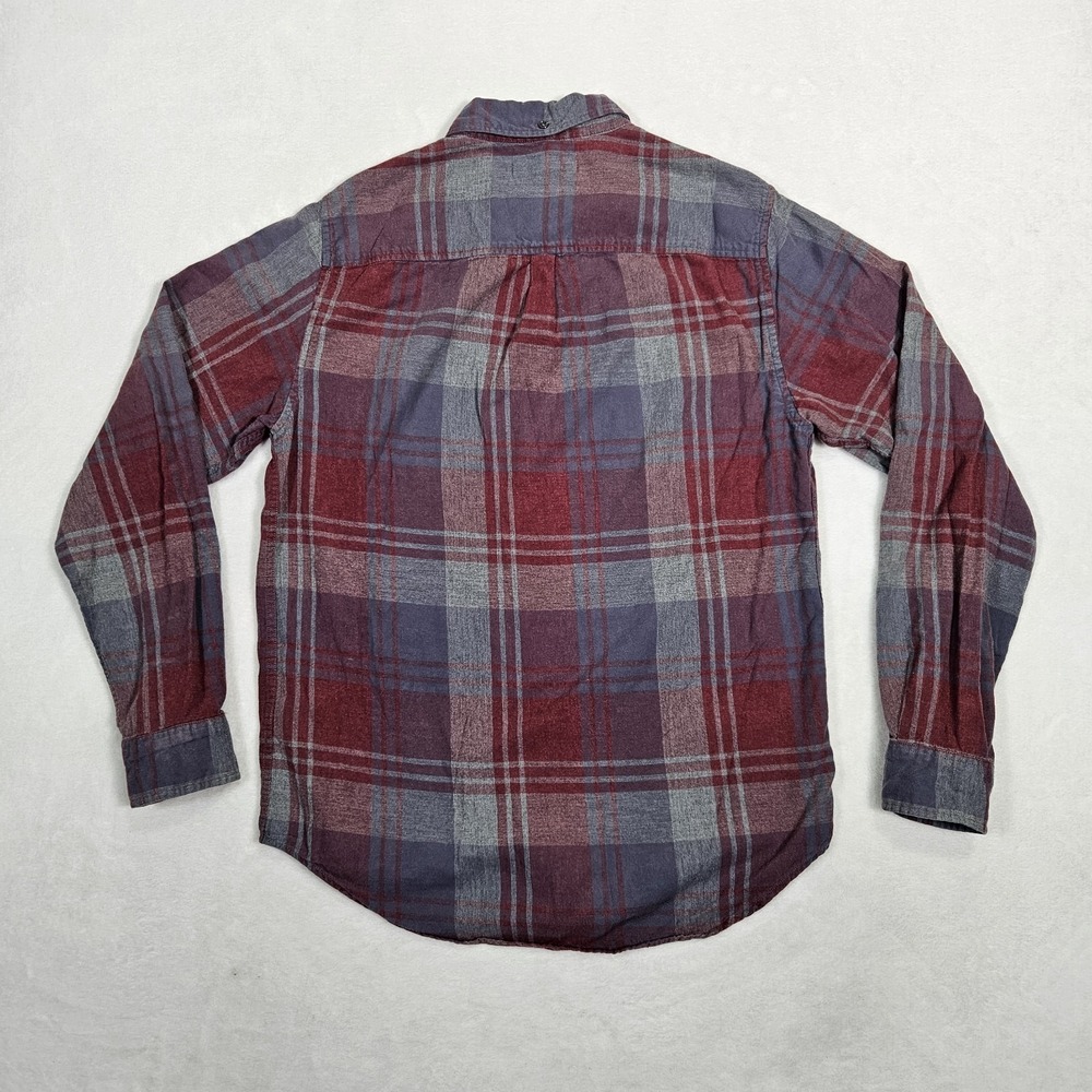 Outerknown Men's Long Sleeve Button Up Flannel Shirt Red Plaid Size Medium - Picture 5 of 8